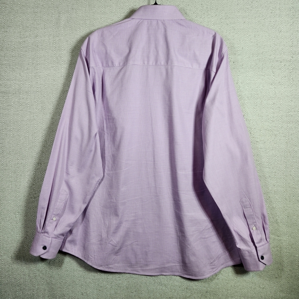 Duchamp Lavender Men's XL 17 1/2 44 Long Sleeve Button Down Shirt Flip Cuff - Picture 5 of 12